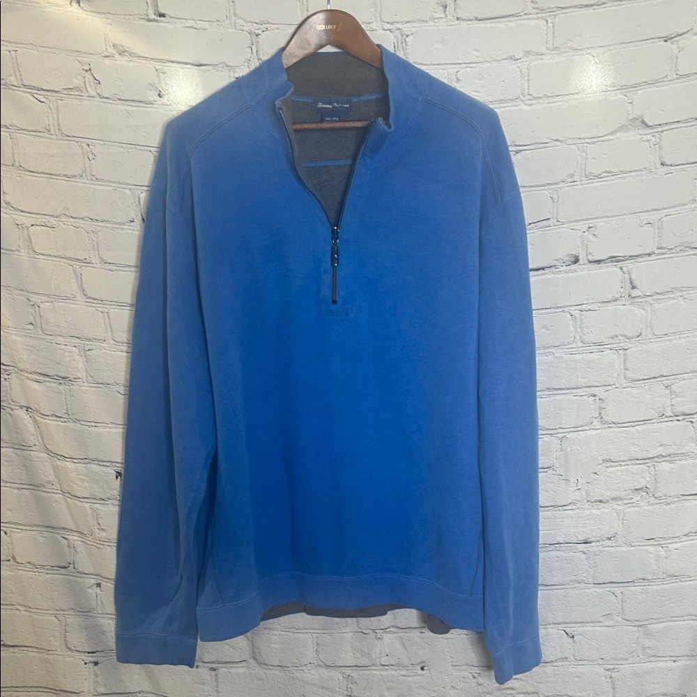 Tommy Bahama Blue Half-Zip Long Sleeve Pullover Size 3XL